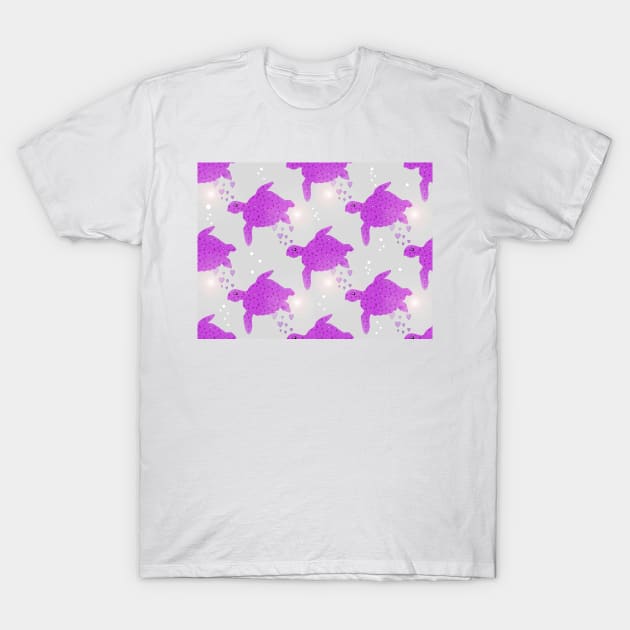 SEA Turtle Love Hearts Purple T-Shirt by SartorisArt1